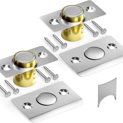 2-Pack Silent Ball Catch – Adjustable Strong Magnetic Door Catch, Silver