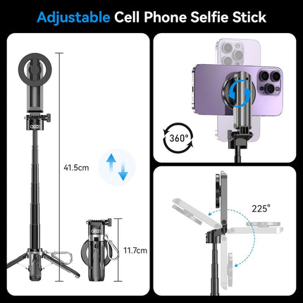4-in-1 Magnetic Tripod & Selfie Stick – Remote Control for iPhone 17–12