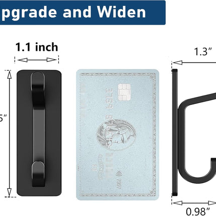 6-Pack Black Wall Hooks – 13LB Adhesive Hangers for Bathroom & Bedroom