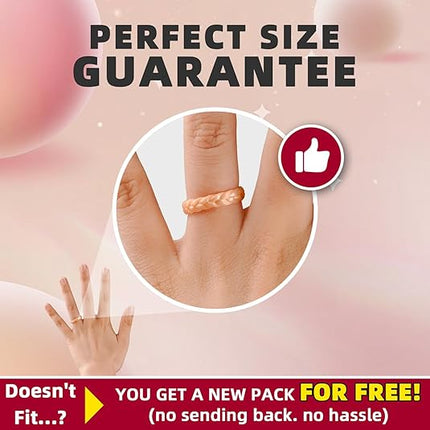 Women’s Silicone Wedding Bands – Thin, Stackable, Multipack, Breathable