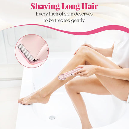 Waterproof 2-in-1 Bikini & Face Trimmer for Women – Ceramic Blades, Painless Shaver