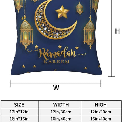 Set of 2 Ramadan Kareem Throw Pillow Covers: 18x18 Inch Decorative Cushions for Eid