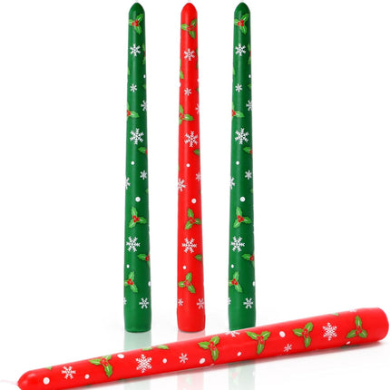 4PCS Christmas Candlesticks 10" – Unscented Table Decoration for Holidays