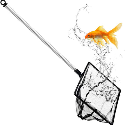 Aquarium Fish Net with Extendable 9-24in Stainless Steel Handle, Fine Mesh