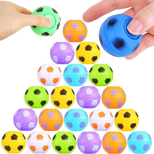 32 PCS Mini Soccer Ball Fidget Spinners – Rotatable Stress Toys for Kids