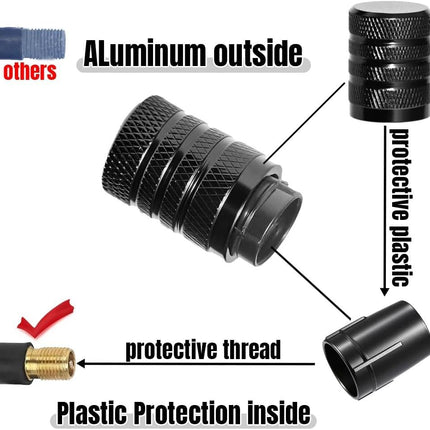 4-Piece Black Tire Valve Stem Caps – Aluminum, Corrosion-Resistant, Universal Fit