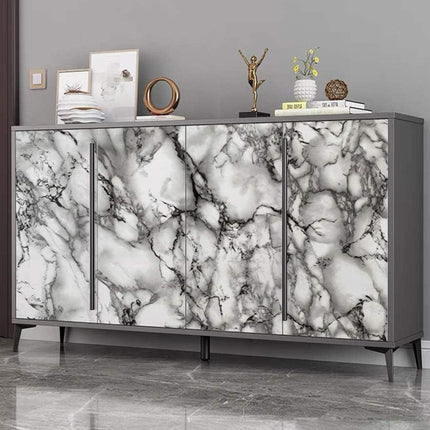Black White Marble Peel and Stick Vinyl Wrap 11.8x120 Countertop Cabinet Cover