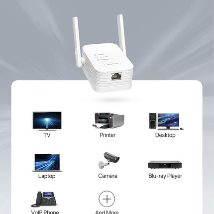 Universal WiFi to Ethernet Adapter – 300Mbps, RJ45 for Smart TV & Printer