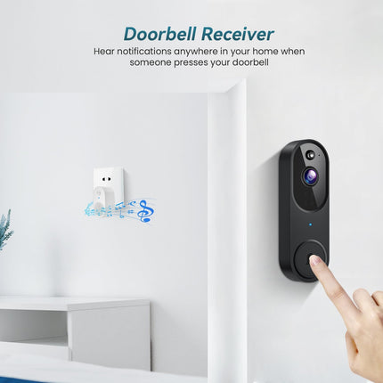 Wireless Wi-Fi Video Doorbell – Two-Way Audio, AI Motion, Night Vision
