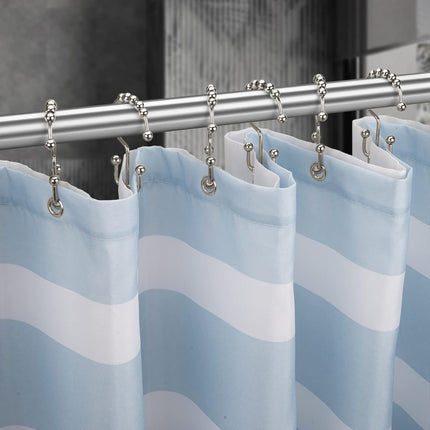 12 Pack Nickel Shower Curtain Hooks Double Glide Rust Resistant Metal Rings