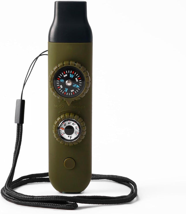 Emergency Survival Whistle – Kids Whistle with Lanyard, Compass & Thermometer