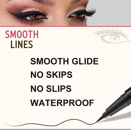 Makeup Kit – Eyebrow Stamp, Waterproof Pencil & Pomade, Eyeliner, Dark Brown