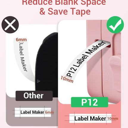 Bluetooth Label Maker Machine – P12 Ribbon Printer for DIY, Office & Home Use