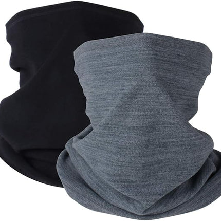 2-Pack Winter Neck Gaiter – Fleece Windproof Face Mask Scarf for Men & Women