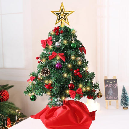 Mini Christmas Tree Set (24 Inch) Tabletop Artificial Tree with 50 LED Lights