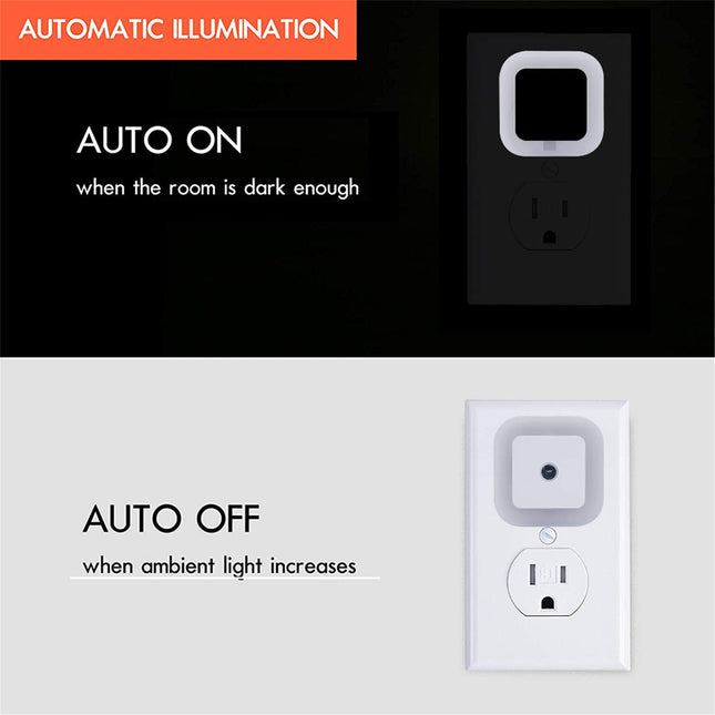 LED Night Light 6-Pack – Plug-in, Smart Dusk-to-Dawn Sensor, Daylight White