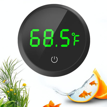 Digital Aquarium Thermometer Wireless Touch LED Display Fish Tank Temperature Monitor Black