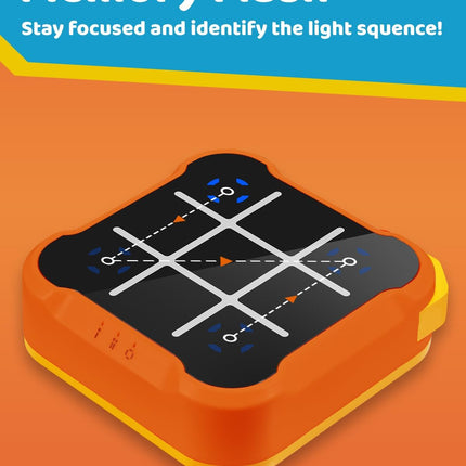 Handheld Electronic Tic Tac Toe 4-in-1 Brain Memory Puzzle Game Orange