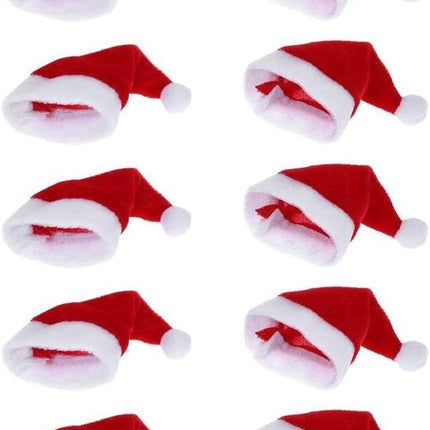 10pcs Mini Santa Hat Wine Bottle Covers – Cute Holiday Table & Christmas Home Decor