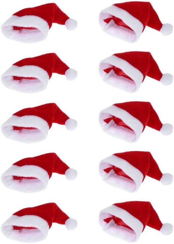 10pcs Mini Santa Hat Wine Bottle Covers – Cute Holiday Table & Christmas Home Decor