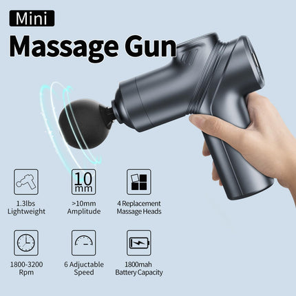 Portable Massage Gun Deep Muscle Relief Silent Motor 4 Head Attachments