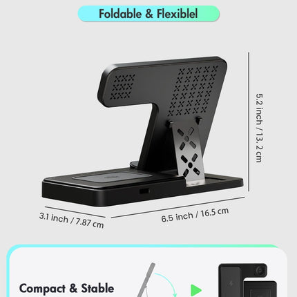 Wireless Charging Station for iPhone, Apple Watch & AirPods – 3-in-1 Stand