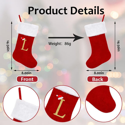 4-Pack Christmas Stockings – Large Xmas Stockings with Love Letters & Winter Santa Hat Decorations