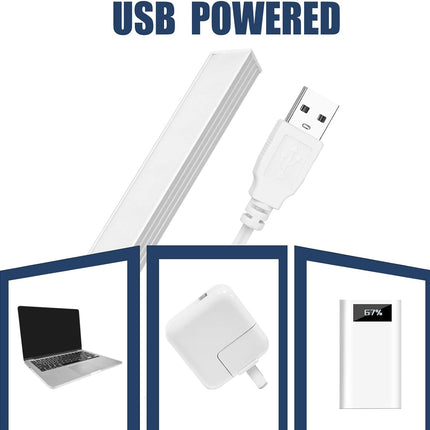 2Pack LED Under Cabinet Lights – USB Powered, Dimmable for Closet & Work Tables
