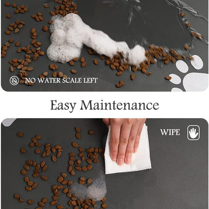 Absorbent Pet Feeding Mat – Quick Dry, No Stains, for Food & Water Bowls (12"x19")