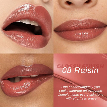 2Pcs Honey Tinted Lip Balm 00+08 Raisin, Hydrating Glossy Lipstick for Women