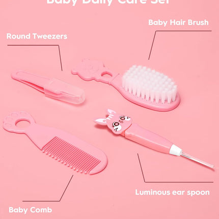 Baby Grooming Kit, Newborn Care Essentials, Nail, Hair, Nasal & Temperature Tools, Travel Ready