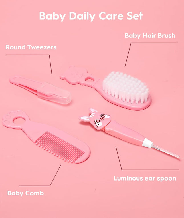 Baby Grooming Kit, Newborn Care Essentials, Nail, Hair, Nasal & Temperature Tools, Travel Ready
