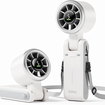 Portable Handheld Turbo Fan, 5-Speed Wind, 12H Battery, 3-in-1 Cooling Fan