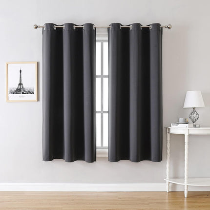 Dark Grey Blackout Curtains 2 Panels, Thermal Insulated Room Darkening Drapes