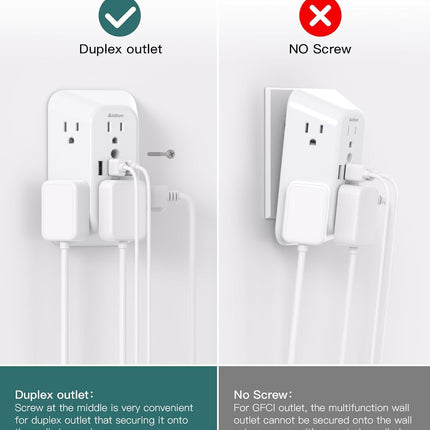 6-Outlet Surge Protector with 4 USB Ports (2 USB-C) – 1800J Power Strip