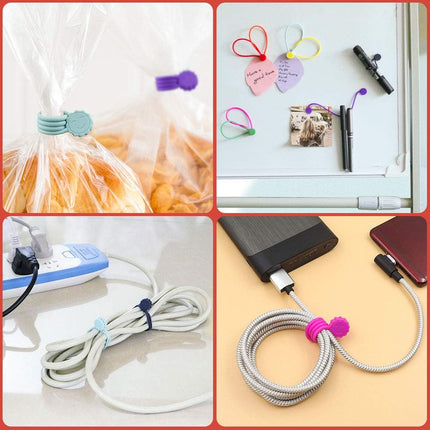 9 Pack Magnetic Cable Ties, Silicone Cord Organizer for Headphones & Cables
