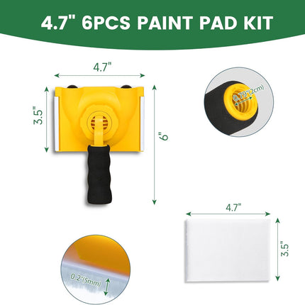 Paint Edger with 360° Rotation – Trimmer with 5 Replaceable Pads for Walls & Ceilings