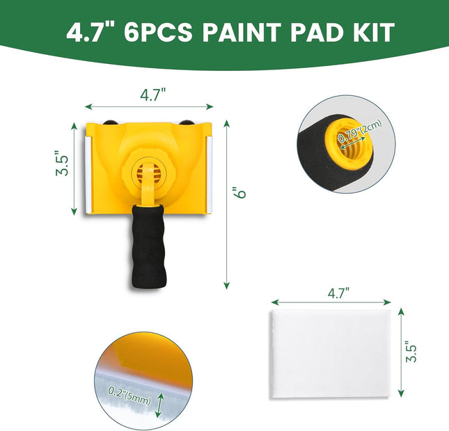 Paint Edger with 360° Rotation – Trimmer with 5 Replaceable Pads for Walls & Ceilings