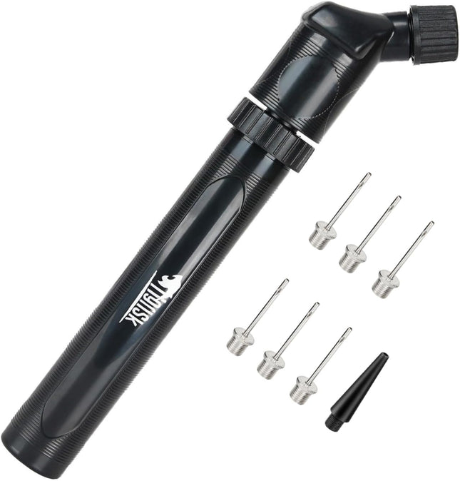 Sports Ball Hand Pump with 6 Needles & Nozzle for Football Soccer Volleyball