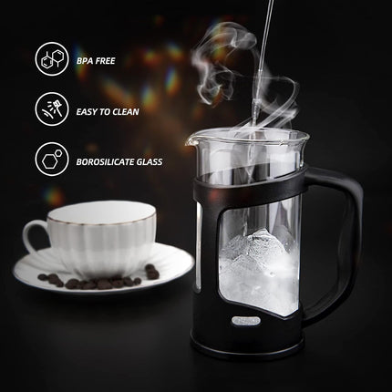 Mini French Press Coffee Maker 12oz 350ml with Stainless Steel Filter Small