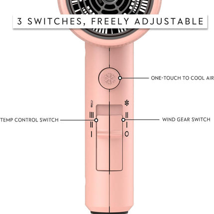 Blow Dryer for Women with Advanced Ionic Technology and Turbo Heat Settings
