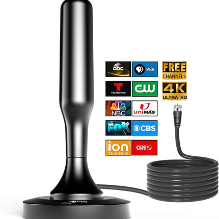 Smart TV Indoor Antenna – Long Range Reception, Easy Install, 10ft Cable
