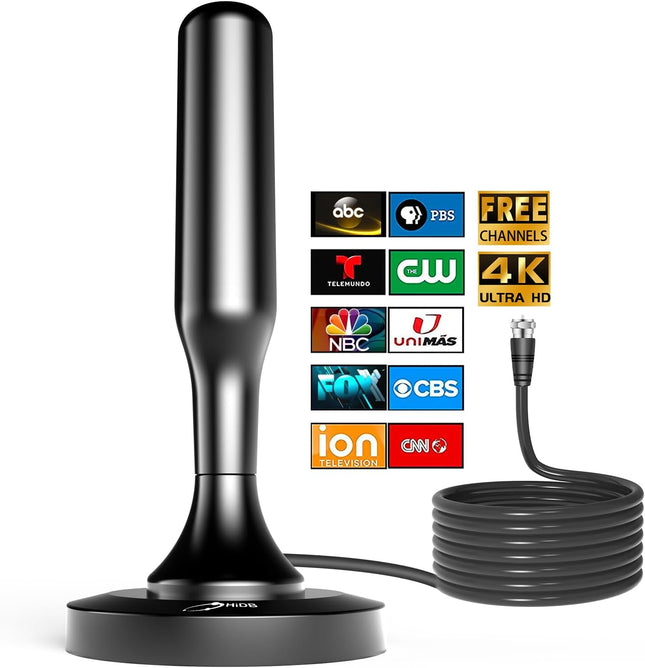 Smart TV Indoor Antenna – Long Range Reception, Easy Install, 10ft Cable