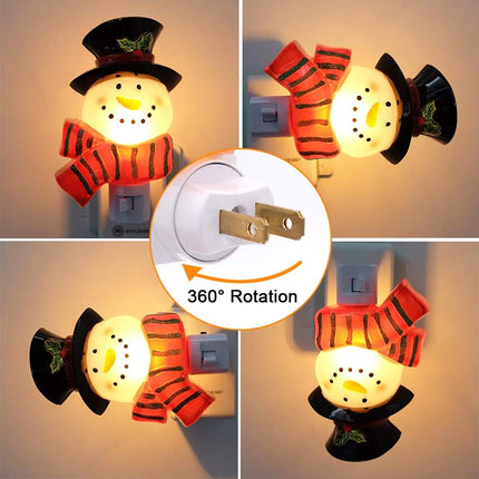 Snowman Christmas Night Light Plug-In – Swivel Plug & On/Off Switch for Kids