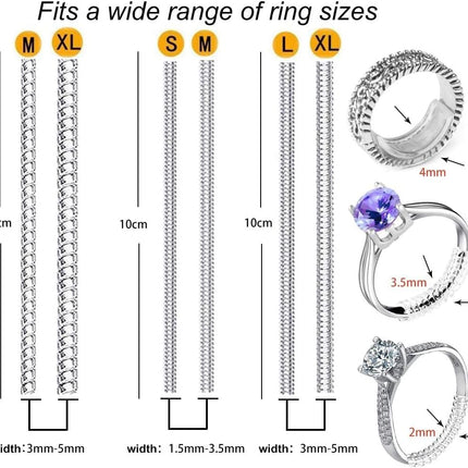6PCS Ring Size Adjuster Spacers for Loose Rings Invisible Ring Tightener