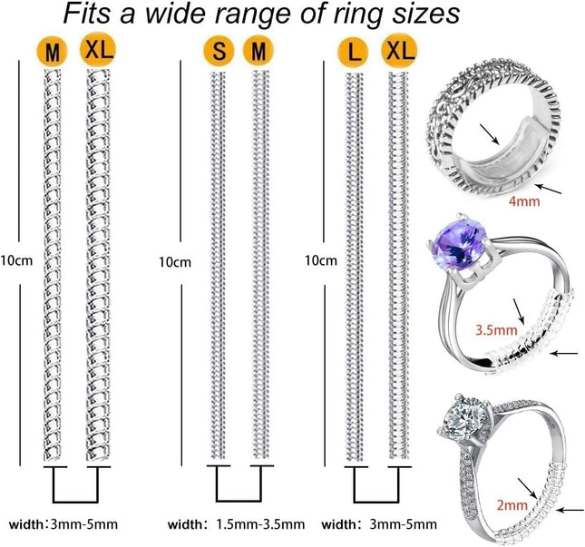 6PCS Ring Size Adjuster Spacers for Loose Rings Invisible Ring Tightener