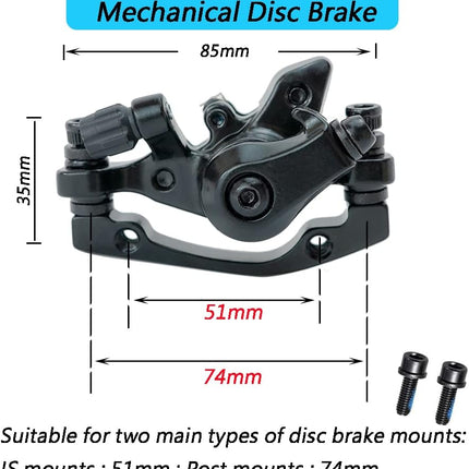 1 Pair Bike Mechanical Disc Brake Calipers, Front Rear Universal MTB Road Folding Bikes