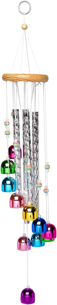 Colorful Outdoor Wind Chimes, 4 Aluminum Tubes, 11 Bells for Garden & Patio Decor
