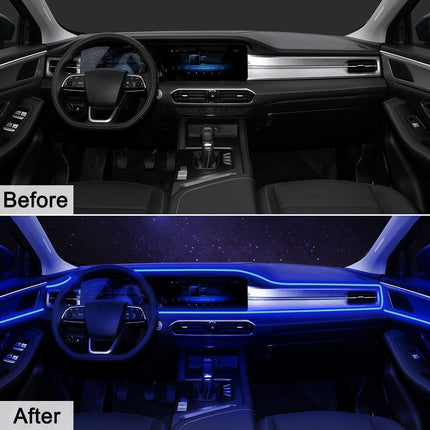 Interior Car LED Strip Lights – RGB 2-in-1, Wireless APP & Remote, Music Mode