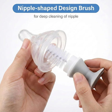 5-in-1 Baby Bottle Cleaner Set – Brush, Cap, Straw & Nipple Brushes, BPA-Free